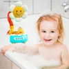 Sable Player Water Fun Baby Bath Toys Adjustable Sunflower Shower Head Bathtub jouets 3 Modes de pulvérisation en eau Fun design empilable pour les enfants pour enfants Cadeaux L416