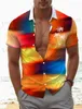 Herren lässige Hemden Gradient Palm Tr topical Mens Resort Hawaiian 3D Printed Shirt Button Up Short Slve Summer Beach Hemd Urlaub täglich Kee T240419