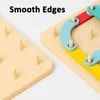 Puzzles 3D Children en bois Geoboard Toys Nail Board Colonne Géométrique Construction Puzzle Géométrique Perfeuille Montessori Toy Sensory 240419