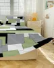 Gonna da letto verde nero grigio patchwork astratto arte elastico letto aderente con letti per materasso per materasso foglio