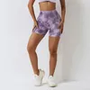 Active Shorts Tie Dye Seamless Wrinkle Booty Workout For Women Fitness Gym Panty Yoga Ink Painting Printing Biker Short