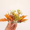 Fleurs décoratives 20 cm anneaux de bougie d'automne couronnes en tissu de soie légers récolte ornements de table guirlande pour Thanksgiving Halloween