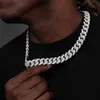 Fina smycken Hip Hop -halsband Iced Out Chain 15mm 4 rad Moissanite Diamond Cuban Link Chian
