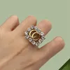 Ringpaar Ringe Designer G Luxus Fingerschmuck Bijoux Liebe Hochzeit Engagement Eröffnung Premium -Strass -Steine Neue Mode Damen Herren kostenloser Versandgroßhandelesales