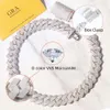 Cadeia de moda 20 mm de largura de prata pesada 2 tom 18k colar de ouro VVS Moissanite Diamond Cuban Link Chain