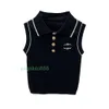 Womens Celinss knits Sleeveless Vest Letter T Shirts Woman stripe Summer Beach Tanks Tees Black white embroidered Short Shirt Lady sexy Vests knitted Tops