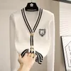 Designer trendy Frauenpullover-Strickjacke für modische Pullover High-End-Jacquard Jacket Pure Cotton Herbst/Winterbrief Pullover hochwertiger Mantel