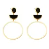 Autres boucles d'oreilles Round Jewelry for Women Trend exquis Fashion Design Unique Exagate Temperament Gold Color Party Gifts RG0034 240419