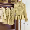 Trench da donna Designer Designer Doppibocchette femminile a doppio petto di pieghe a vento a vento Miele Colore Ryx7