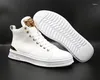 Casual Shoes White High-top Tide Men's Boots Personality Warm Small Everything Up Board A6