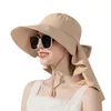 Bérets Neck Protect Bucket Hat pour adulte extérieur pliable couvercle pêcheur largeur largeur de printemps d'été.