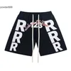 24ss High Street Loose Capris Sports Pants Number Letter Printed Drawstring Loop Shorts Unisex