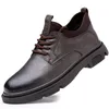Chaussures décontractées Spring Marque Men's Business Office Robe Geatin Leather Randonnée extérieure Oxford pour l'homme Big Size 38-48