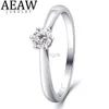 Eheringe AEEAW 0,3ct 4mm Def Round Cut VVS1 Labor Züchtung Diamant 14K Weißgolden Ring Diamant Mode Freundin Frauen Weihnachtsgeschenk 240419