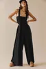 Leisure jumpsuit set 2024 sleeveless strapless commuting women's sexy vest jumpsuit loose wide leg pants shopping jacket