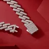 سلسلة All Moissanita Diamond D Color VVS Cubana Hip Hop Men Bracelet 19mm Women Cuff Bracelets 925 Sterling Silver D240419