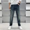 Mens Jeans designer Autumn/Winter New Jeans Fashion Brand Small Straight Leg Slim Fit Elastic Wash High end Light Luxury Men's Thickening NN78626