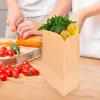 Storage Bags Pack Bread Paper Kraft Pouch Sundries Holder Foldable Vegetable Food