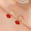 Boucles d'oreilles Modoma 2024 Fashion for Women Sexy Red Lips Design Piercing Party Jewelry Aesthetic Y2K Accessoires