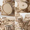 3D Puzzles Robotime Stem Wooden Puzzle 3D Musical Instrument Assembly Saxophone Drum Kit Accordion Cello Toy Gift 240419