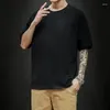 Męskie garnitury nr 2a3121 Summer T Shirt Modna moda Solid Mens Oversize Hip Hop krótki rękaw Casual Cotton