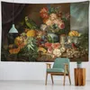 Tapestries Flower And Bird Oil Painting Tapestry European Retro Art Hanging Cloth Scene Wall Bohemian Home Decoration