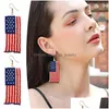 Hoop Huggie Ored Boes Flag American for Women Patriotic Independence Jour 4 of Jy Drop Slebang Hook Fashion Jewelry Delivery Dh9yz