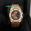 Audemar Pigue Luxury Watches Automatic Orologio da uomo Audemar Pigue Royal Oak Outshore Watch 42mm Blue non contrassegnato Dial rosa Gold FN93