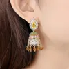 Dangle Earrings LUOTEEMI Gold Color Style Bell Shape Big Drop For Wome Wedding Party Colorful CZ Fashion Jewelry Brincos