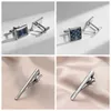 4 Sets Tie Clips Cufflinks For Men Man Shirt Cufflink Wedding Guests Gift With Box Pisa Ties Pin Luxury Mens Gift For Husband 240412