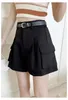 Shorts femminile Donne Donne Black High Work Abbigliamento Streetwear Summer Beige Gambia Short Short Short Fashion Big Pocket Trend Simplicity