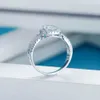Wedding Rings 1CT Moissanite Ring For Women Gra Certified D Color VVS1 Lab Diamond S925 Sterling Silver Engagement Wedding Band Fine Jewelry 240419