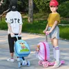 Suites de skate de skate de combinaison mignonnes scooter chariot pour enfants à bagages 16 "garçons et filles beaux bagages à main