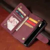 Кожаные кошельки кошельки для Sony Xperia 10 III/5 III/1 III корпус магнитный кошелек молнии ретро -кошелька Стенд с флип -карта Стенд Меркури
