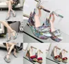 Fashion G Woman Sandals Dress Shoe Designer High Heels Ballet Dance Shoes Hoogwaardige Wedge Heel Tiger Lederen Print Lace Up Sand5506971