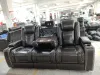 Factory direct sale new design home living room power motor recliner black sofa upholstery 3 seater VIP cinema theater seats