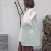 Bag 2024 Frauen Cord -Leinwand Tasche Handtasche Female Stoffumbilder junge Damen lässige Einkaufsmädchen wiederverwendbare Faltung