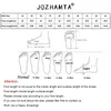 Casual schoenen Jozhamta maat 33-41 vrouwen luxe balletflats echte lederen metallic zilvergouden lage hakken voor vrouwen dagelijkse Mary Jane