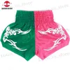 メンズショーツ2023 Muay Thai Shorts Men Chids Satin Kickボクシングトレーニング短いグラップリングキックボクシングファイトパンツマーシャルアーツMMA衣料品T240419