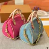 Women Designer Mini Pillow Bag Handbag Glossy Patent Leather Embossed Pattern Top Handle Gold Metal Chain with Flower Charm Lovely Zipper Shoulder Cross Tote Purse