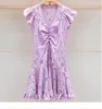 402 xxl 2024 Milan Runway Dress Spring Summer Sumino sin mangas V Cuel Vestido para mujeres Moda Qiahe de alta calidad