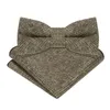 Eastepic Cashmere Neckwear dubbelskikt tjockt båge för män hanky set ulltillbehör varm färg bröllop gåva vinter party 240403