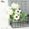 Dekorativa blommor Crepe Rose Chrysanthemum Artificial Flower Bouquet For Wedding Home Decor Mariage Flores Wrist Corsage Accessories