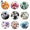 Permet de faire 100pcs des perles de crochet en bois 16 mm en bois mordant bricolage pour bébé hochet 240415