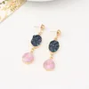 Boucles d'oreilles en peluche artificielle ovale druzy gouttes pour les femmes accessoires de bijoux drusés de mode