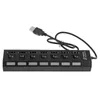 7 Ports USB -Hub -LED USB Hochgeschwindigkeit 480 Mbit/s Adapter USB -Hub mit Stromversand für PC -Laptop -Computer -PC -Laptop mit ON/OF