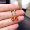 Boucles d'oreilles en peluche Natural Fanta Garnet Gemstone Fashion for Women S925 Sterling Silver Fine Jewelry Meibapj Fs