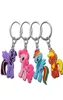 MOQ10PCS My Little Horse Metal Key Chains Cute Cartoon Soft Key Ring PVC Anime Figure Keychain Car Key Holder Fashion Accessories6568174