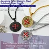 Naszyjniki wisiorek Templarium ze stali nierdzewnej dla mężczyzn Custom Knights Cross Amulet Christian Jewelry Gift