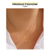 Minimalist Hollow Out Love Necklace for Women Heart-shaped Gold-plated Titanium Steel Lock Bone Chain